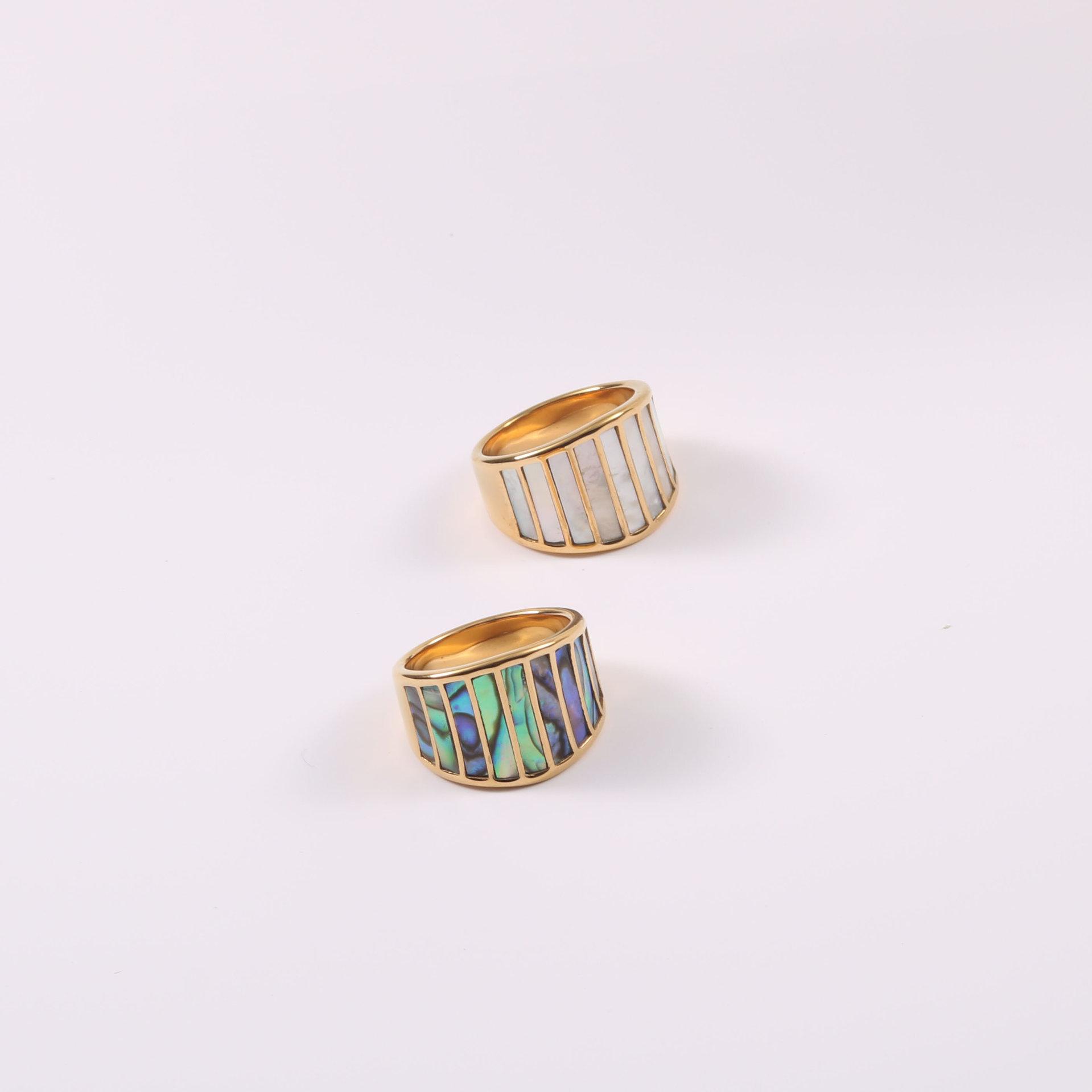 Fashion White Shell Mother Natural Abalone Shell Ring