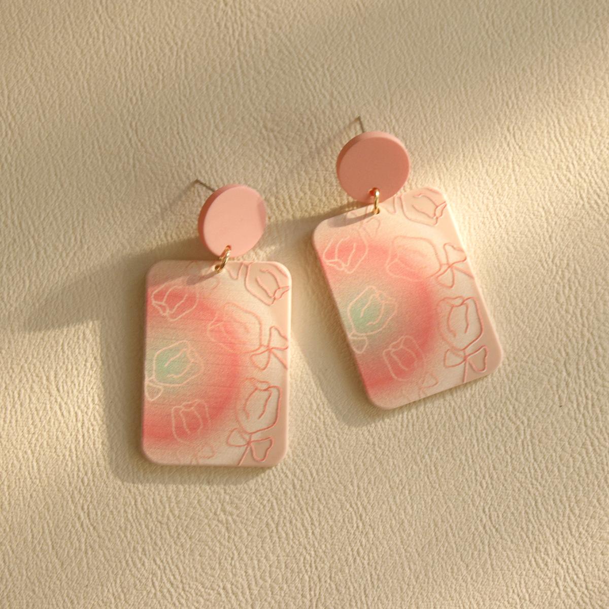 Ins Wind Color Design Girl Cute Simple Earrings