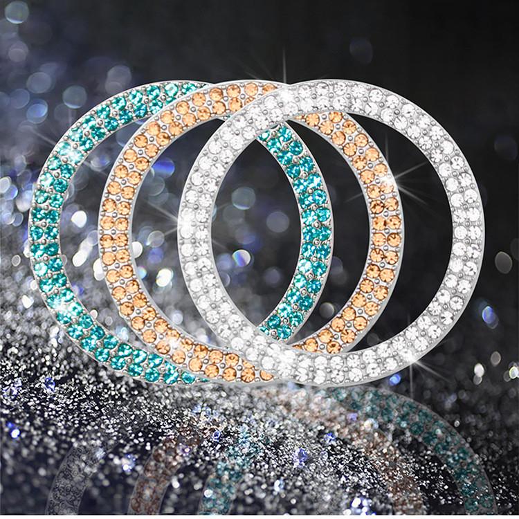 One-key Start Ring, Diamond-encrusted Car Logo Protection