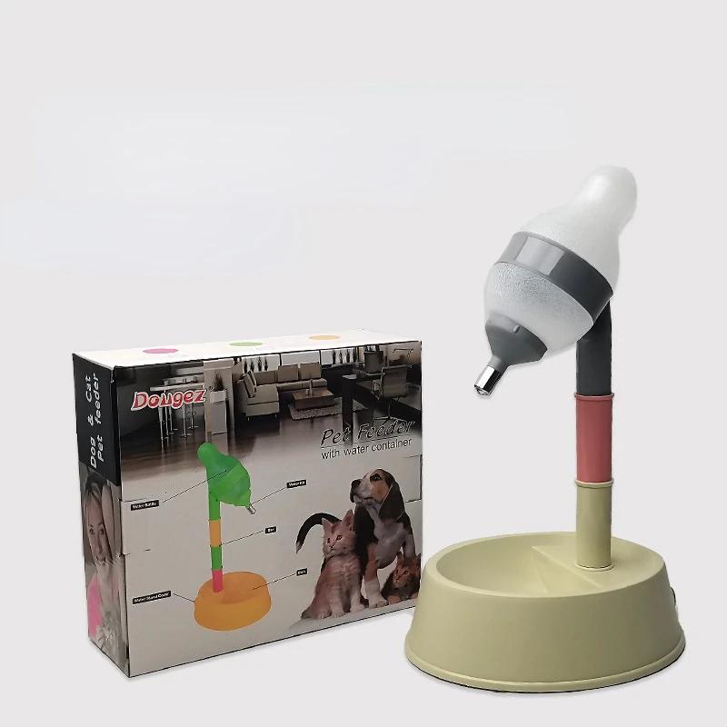 The New Dog Waterer Can Adjust The Height Of Pets And The Water And Feed All-in-one Cat Drinking Bowl Dog Supplies