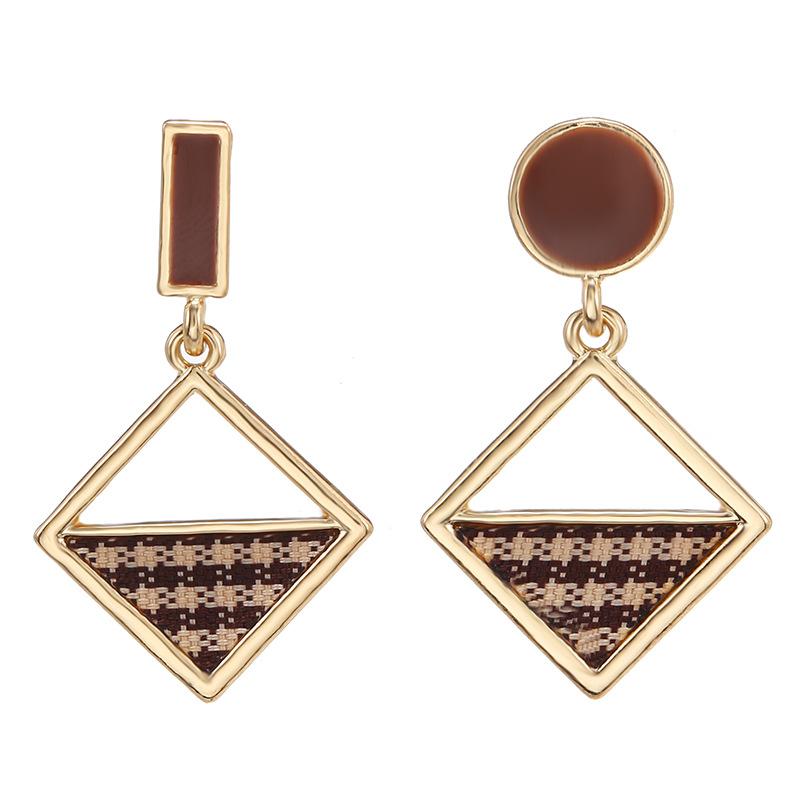 Temperament Earrings Asymmetric Lattice Earrings Geometry