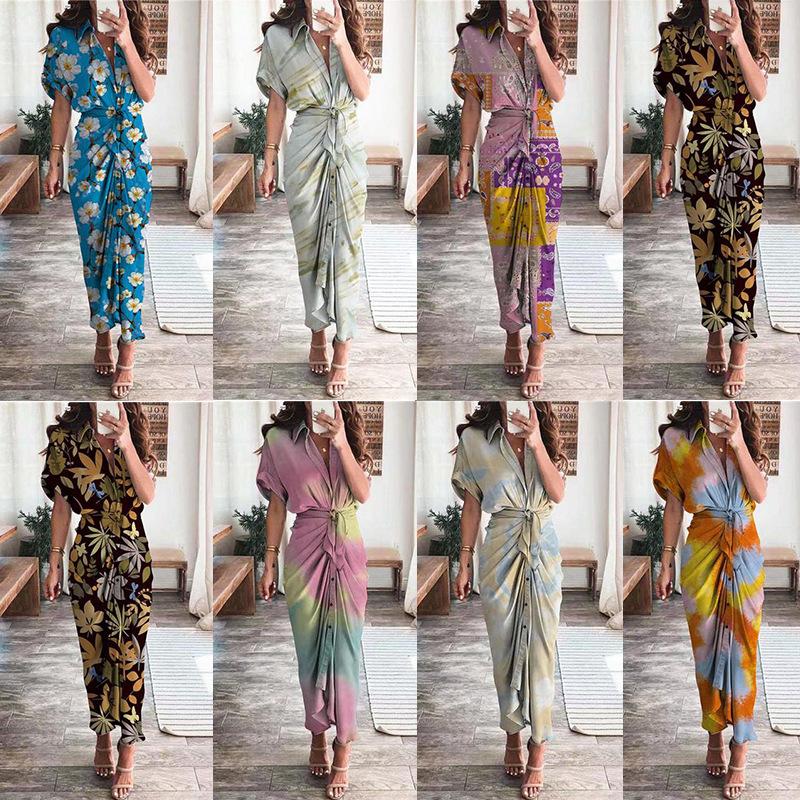 Printed temperament loose casual lace dress