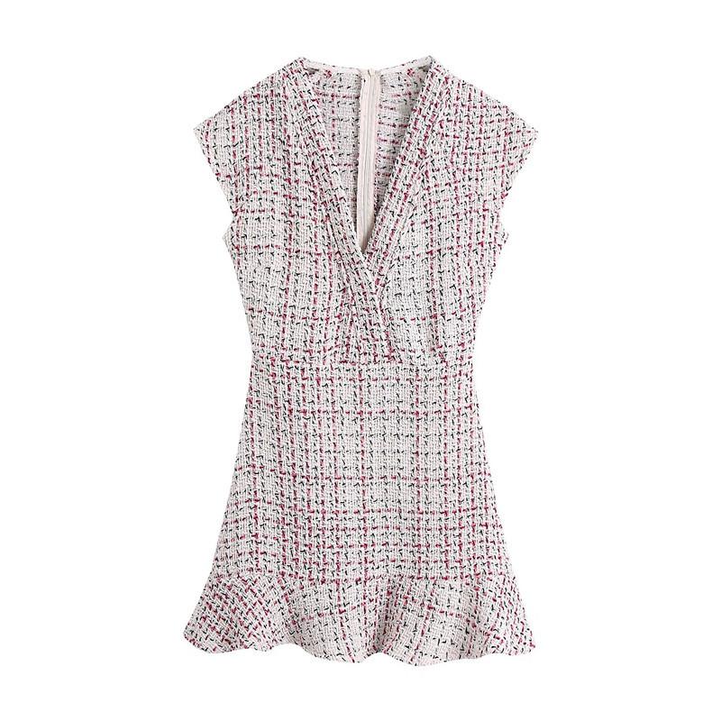 Women's Layered Patchwork Embellished Textured Dress