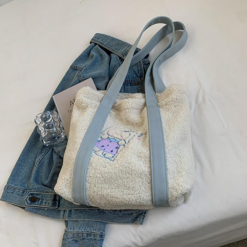 Trendy Large Capacity Fashion Shoulder Bag Tote Fur Bag