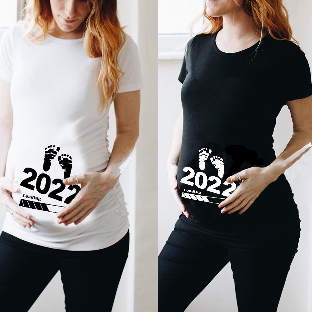 Fashion Loose Print Maternity Dress Print Short Sleeve