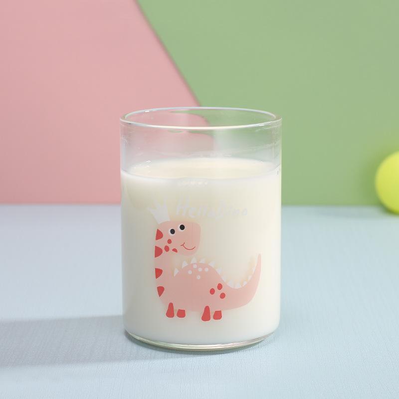 Children's Silicone Milk Cup Insulated Microwave Oven Glass Cute With Scale Heating Household Drinking Cup Set