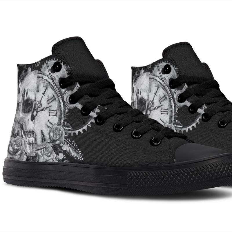Men's And Women's Fashion Color Printing High-top Canvas Shoes
