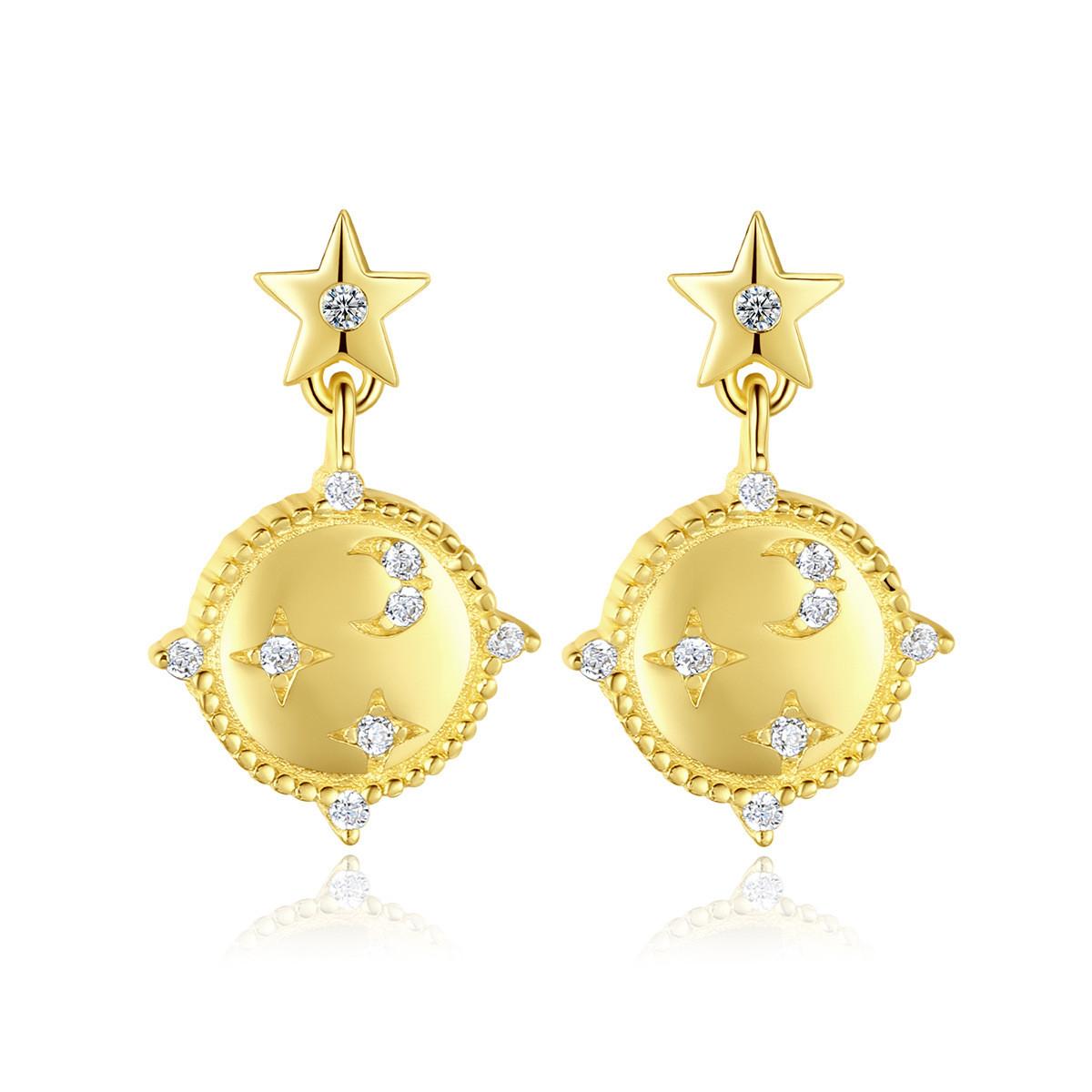 S925 Silver Earrings Female Temperament Planet Earrings