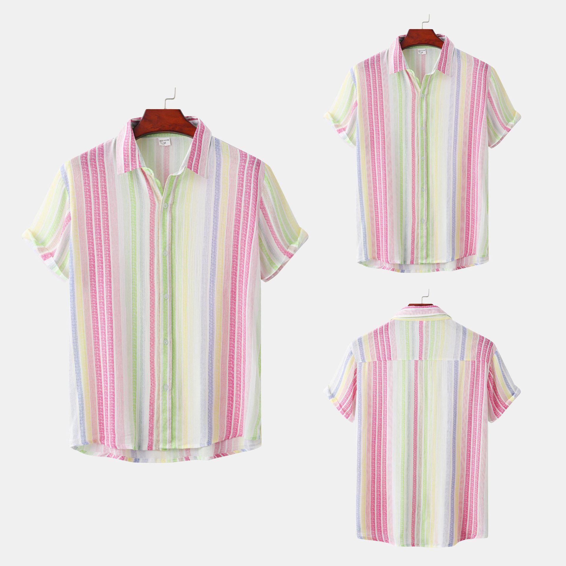 Men's Casual Fashion Beach Print Short Sleeves