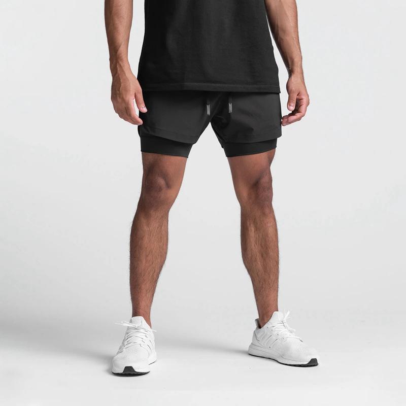 Sports Casual Shorts Double Layer False Two Pieces