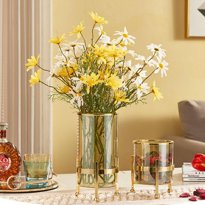 Simple Flower Arrangement Transparent Hardware Glass Vase
