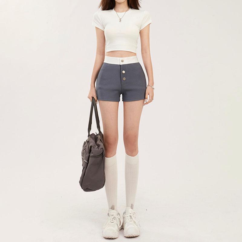 Women's Fashion Colorblock Casual Shorts