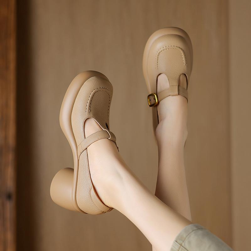British Style Platform Leather Shoes Women's Leather Low-cut New Spring And Autumn
