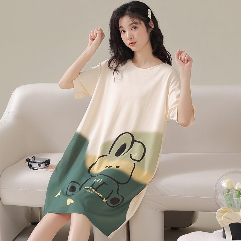 Women's Nightdress Loose And Cute Short Sleeve