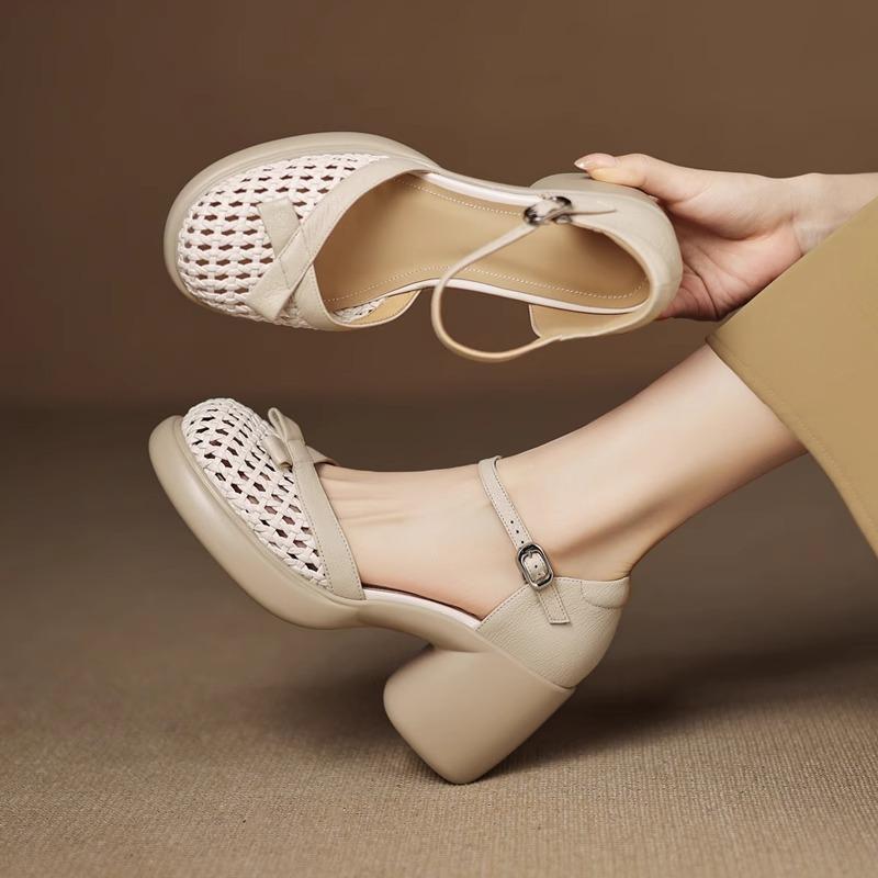 New Versatile Chunky-sole Slingback Heels