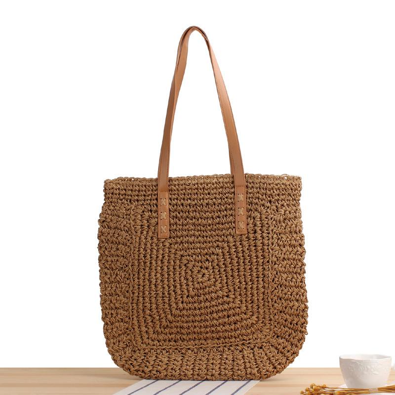 One-shoulder Paper String Hand-woven Large Capacity Hand Holding Casual Bag