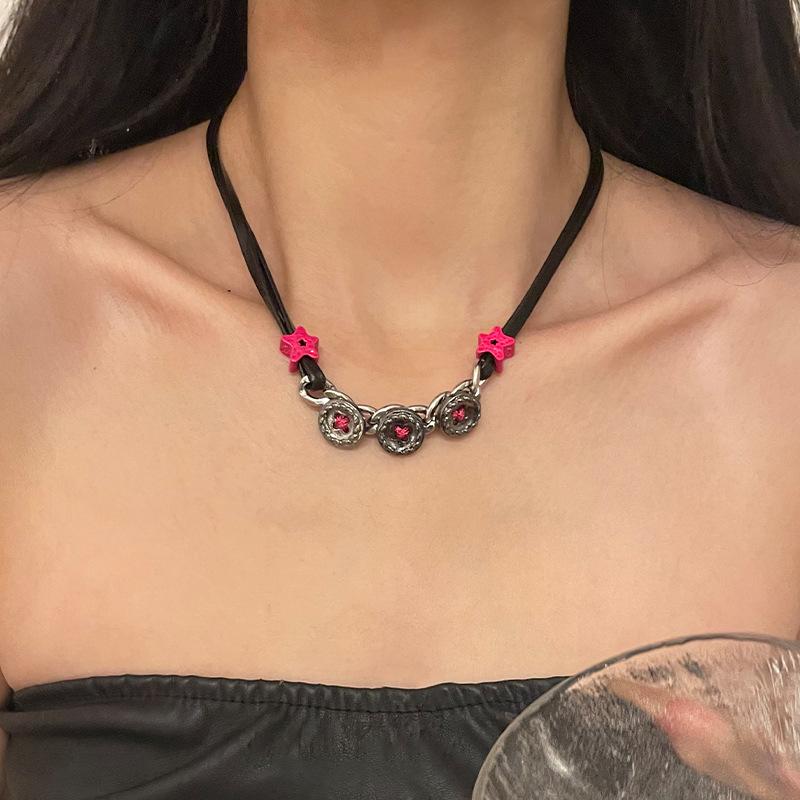 Stitching Stars Button Necklace For Women Special-interest Design