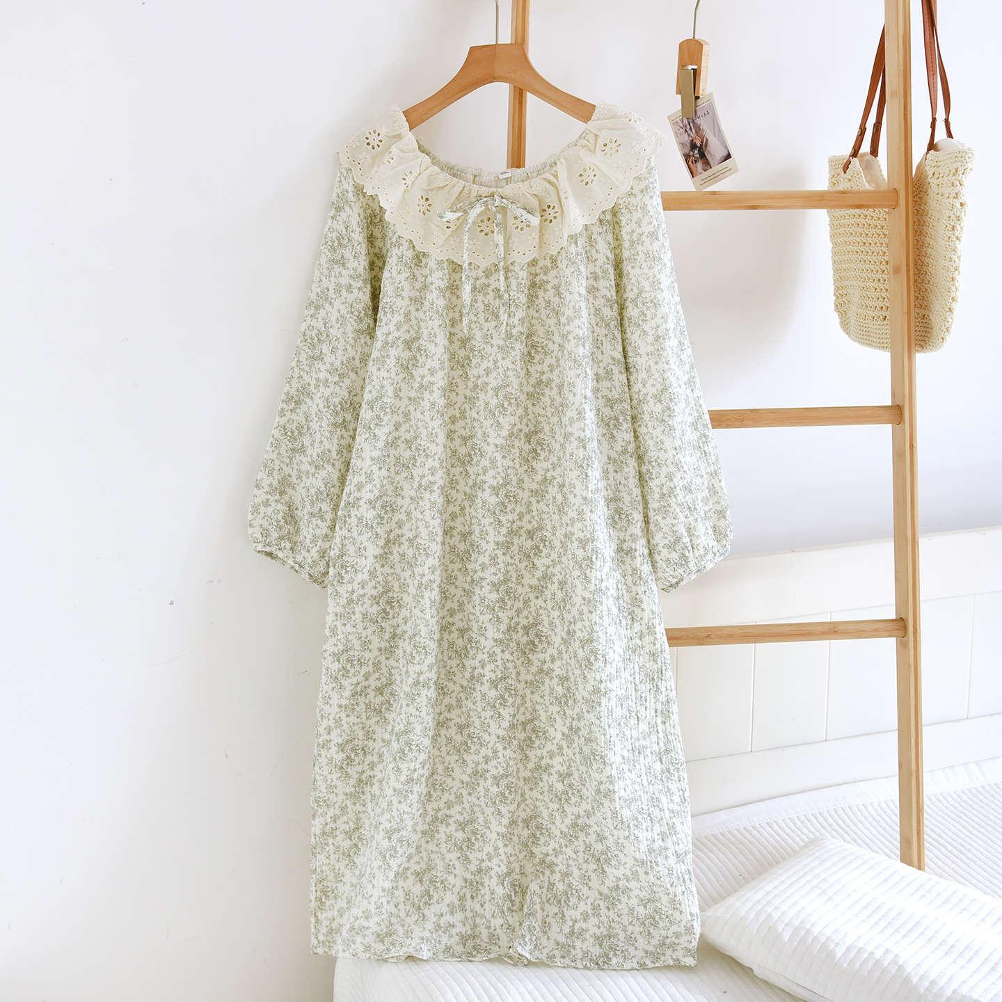 Cute Womens SpringSummer Long-Sleeve Loungewear Dress