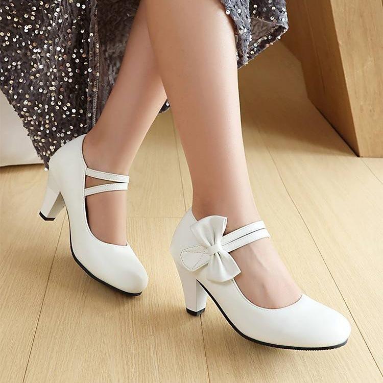 Bow-knot Maid Outfit High-heeled Pumps