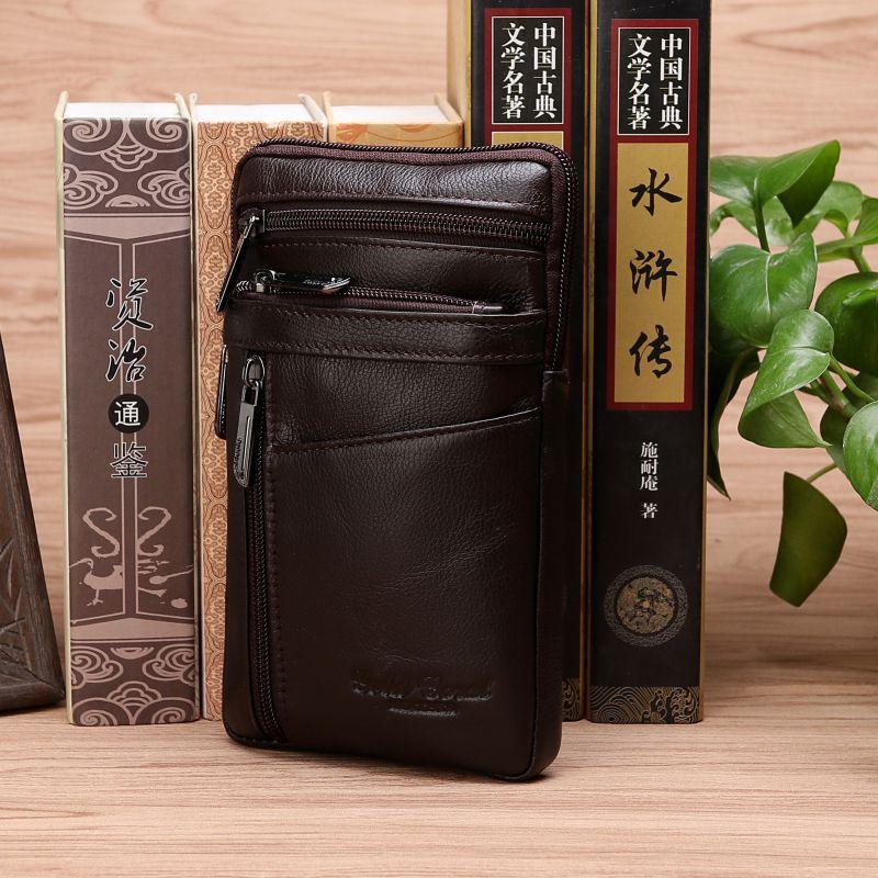 Big Screen Mobile Phone Bag First Layer Cowhide