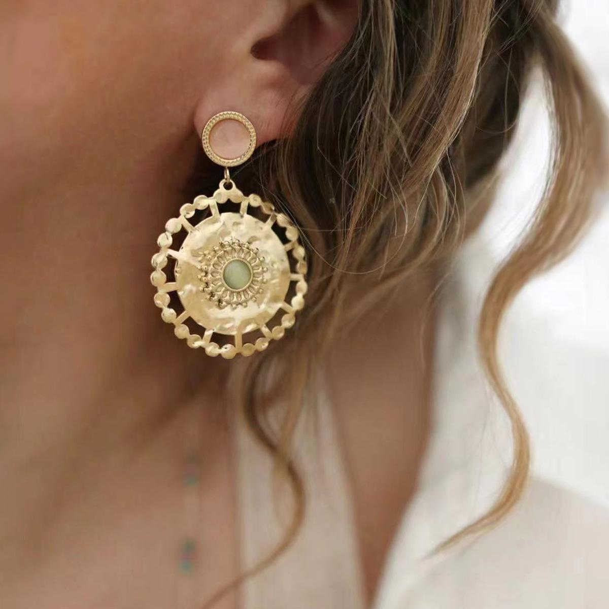 French Royal Style Natural Stone Earrings