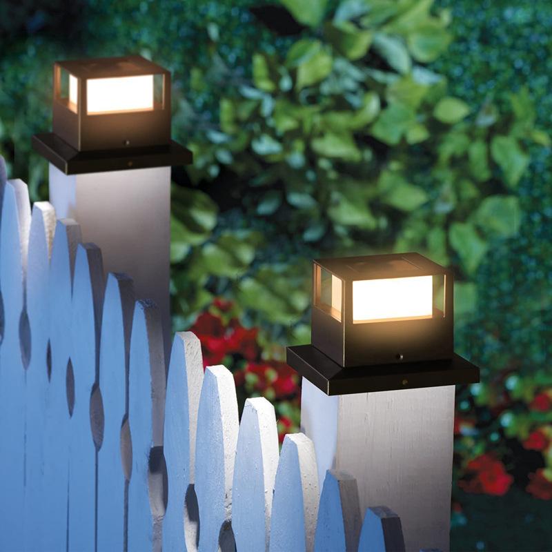 Outdoor Solar Pillar Lamp Home Courtyard