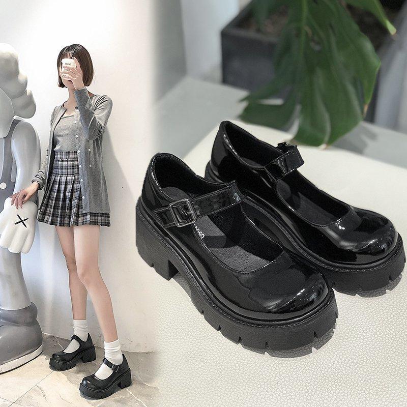 Chunky-heeled Thick-soled JK Uniform Pumps High Heels