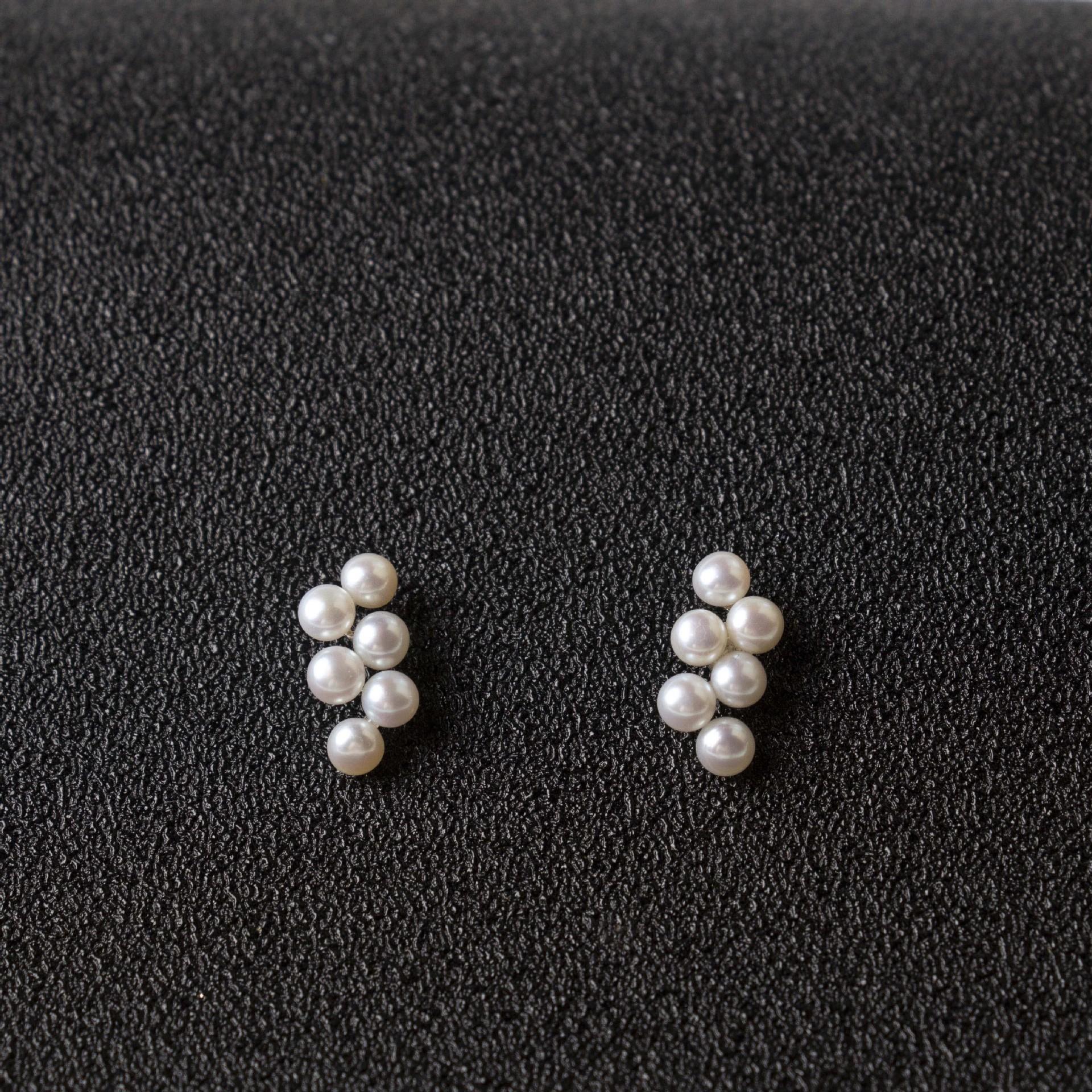 Natural Freshwater Pearl Small Grape Cluster Stud Earrings