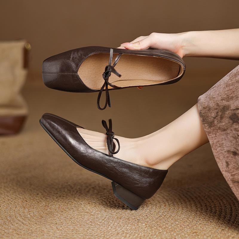 Lace-up Shallow-toe Women's Trendy Pumps