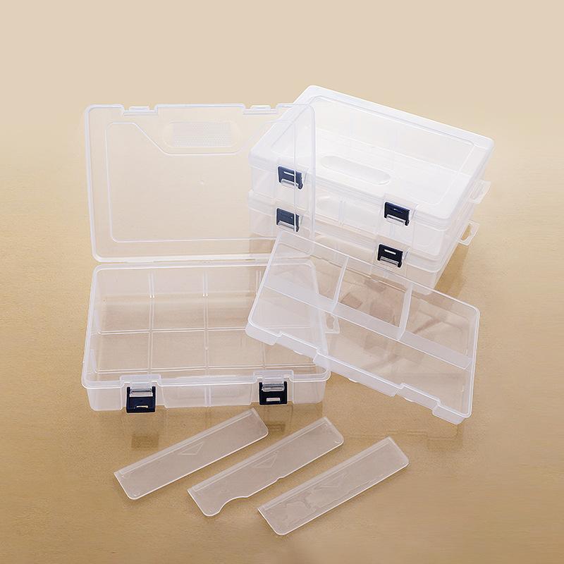 Double-Layer 8-grid Detachable Transparent Hardware Tool Parts Storage Box