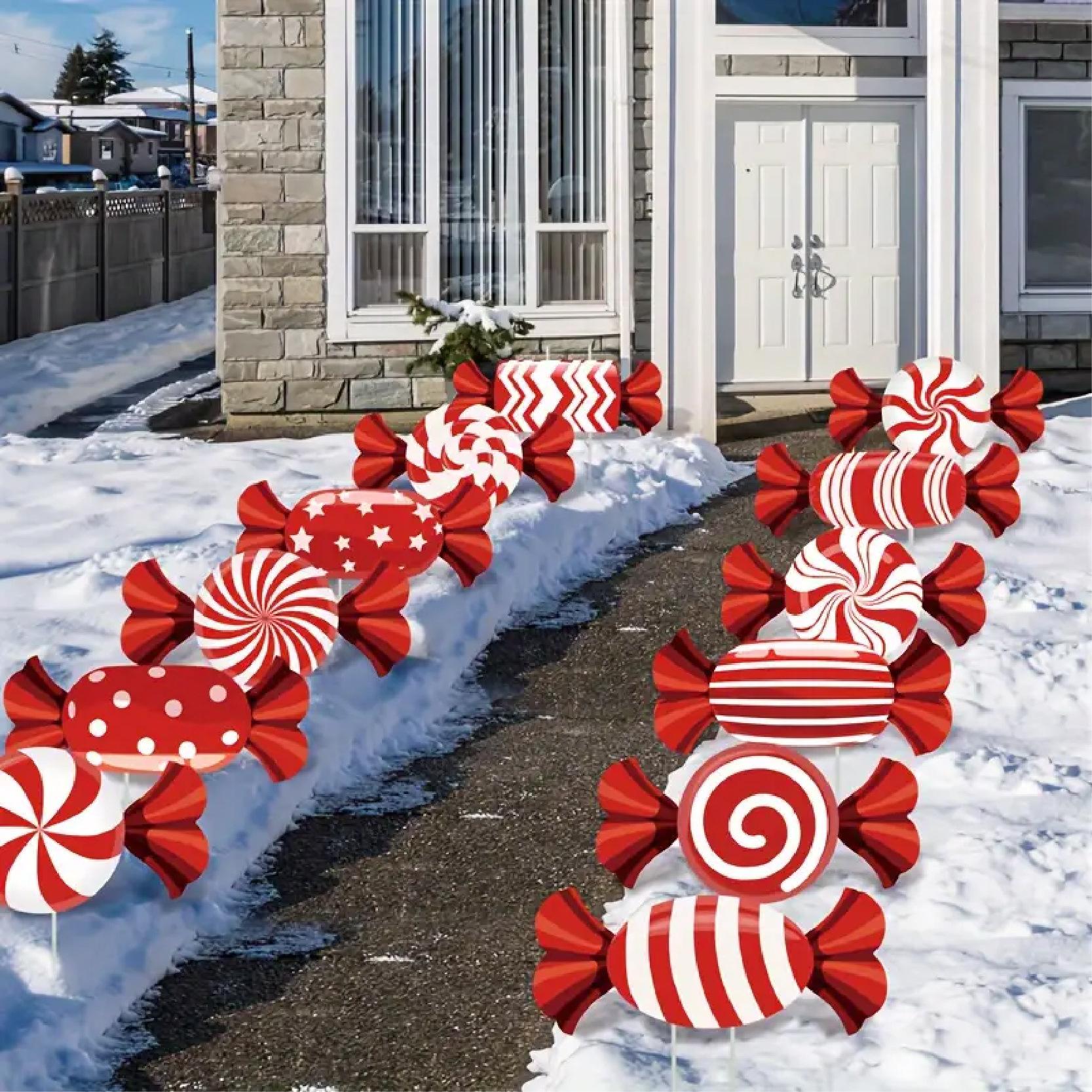 12-piece Christmas Candy Lawn  Courtyard Holiday Garden Decorations