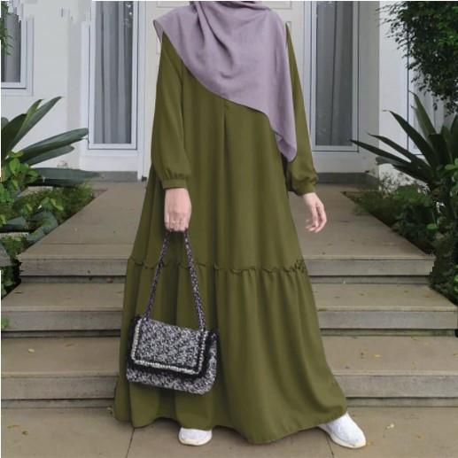 Women's Solid Color Plus Size Simple Loose Pullover Mid-length Dress