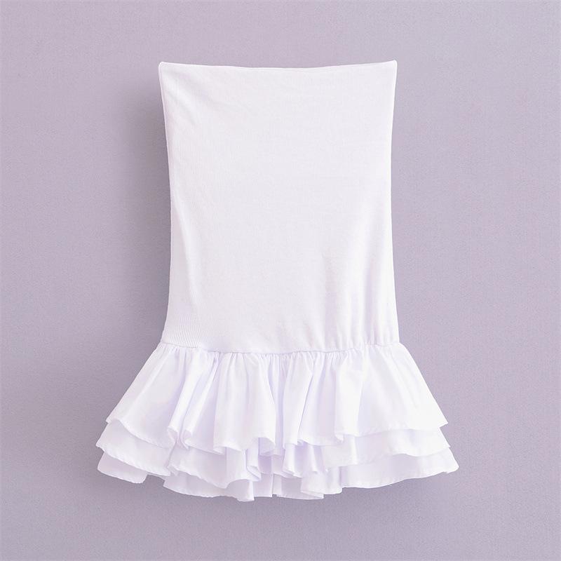 Stitching Tube Top Short Dress