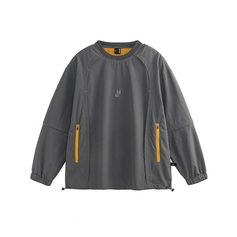 Contrast Color Zipper Breathable Detachable Three-in-one Functional Sweater