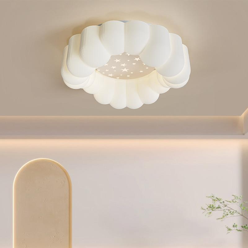 Cream Style Living Room Ceiling Lamp Master Bedroom Pumpkin Cloud Lamp