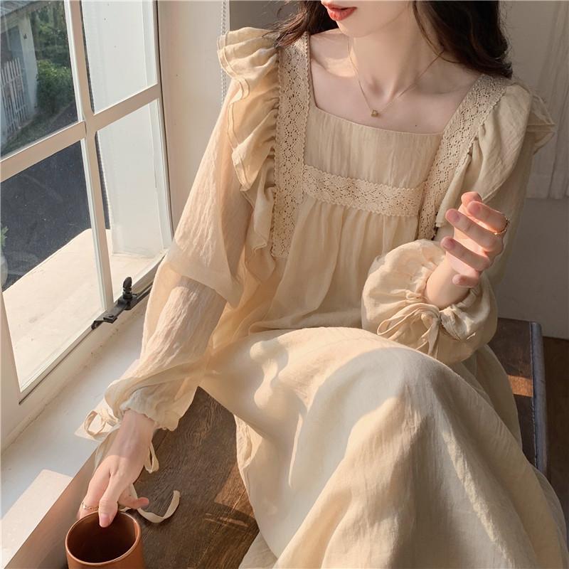 Court Style Long Style Long Sleeve Internet Celebrity Autumn And Winter Pajamas Women