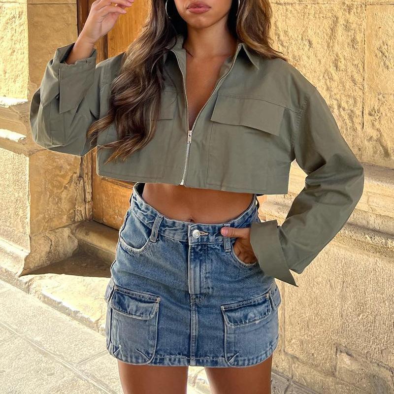 Short Pocket Lapels Short Shirt