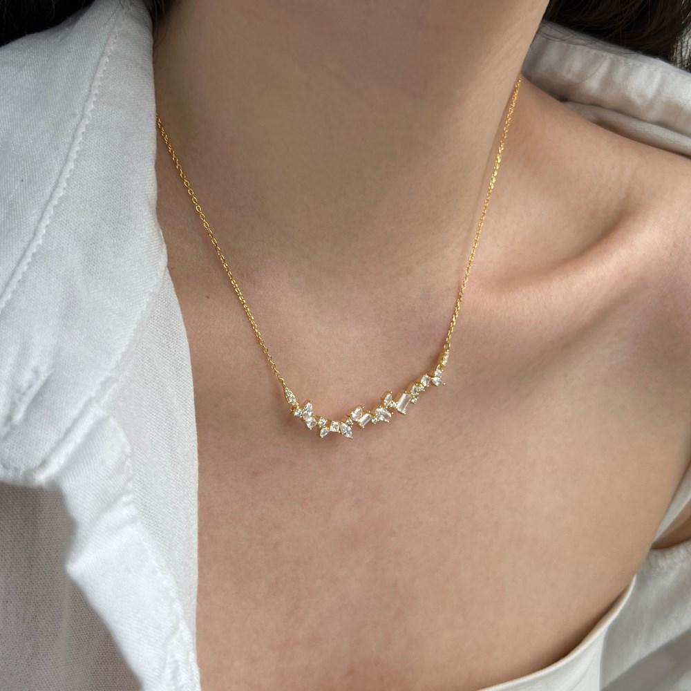 Geometric Zircon Irregular Necklace For Women