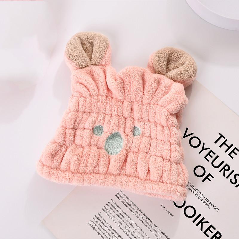 Coral Velvet Creative Cartoon Cute Shower Cap Ladies