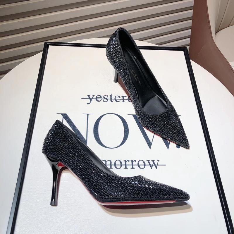 Pointed Stiletto Heel Silver High Heel Banquet Wedding Shoes