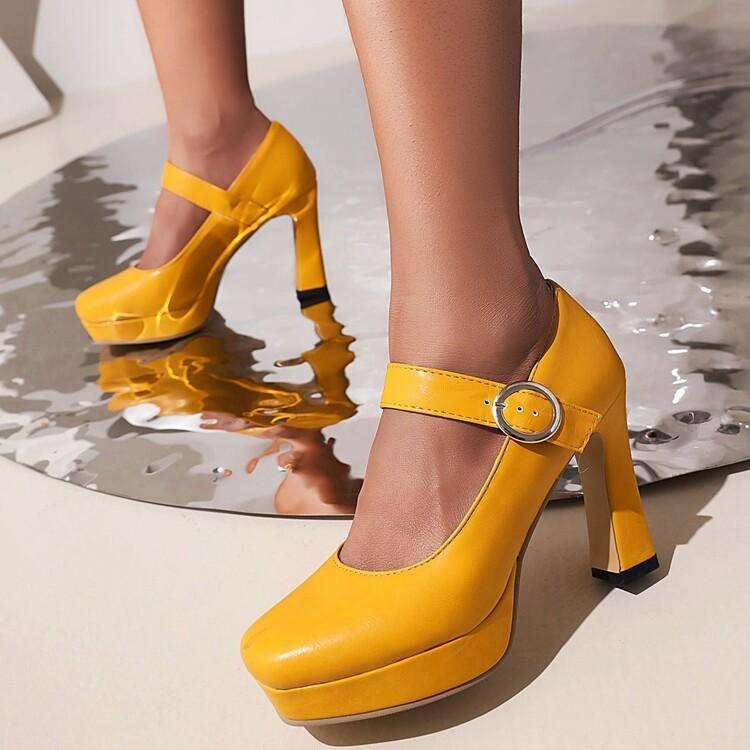Womens Heeled Slingback Pumps With A Waterproof Platform
