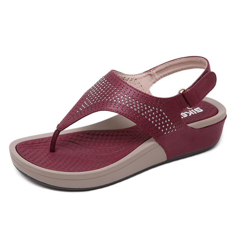 Muffin and Rhinestone Velcro Sandals