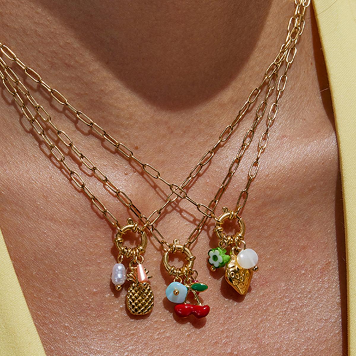 Stainless Steel Pearl Necklace Accessories High-grade Clavicle Chain Non-fading Titanium Steel Ornament
