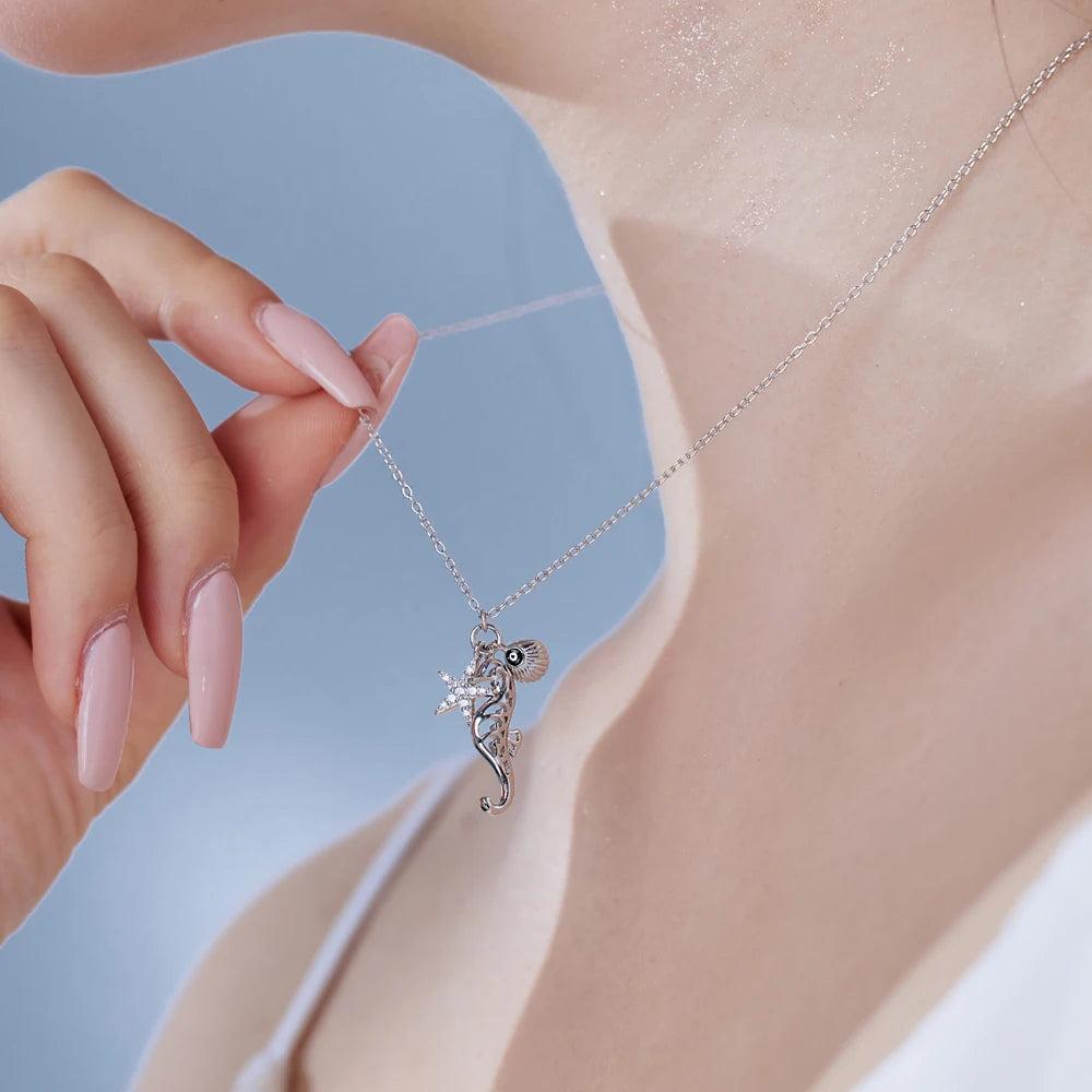 Popular S925 Sterling Silver Necklace For Women Ocean Summer Series