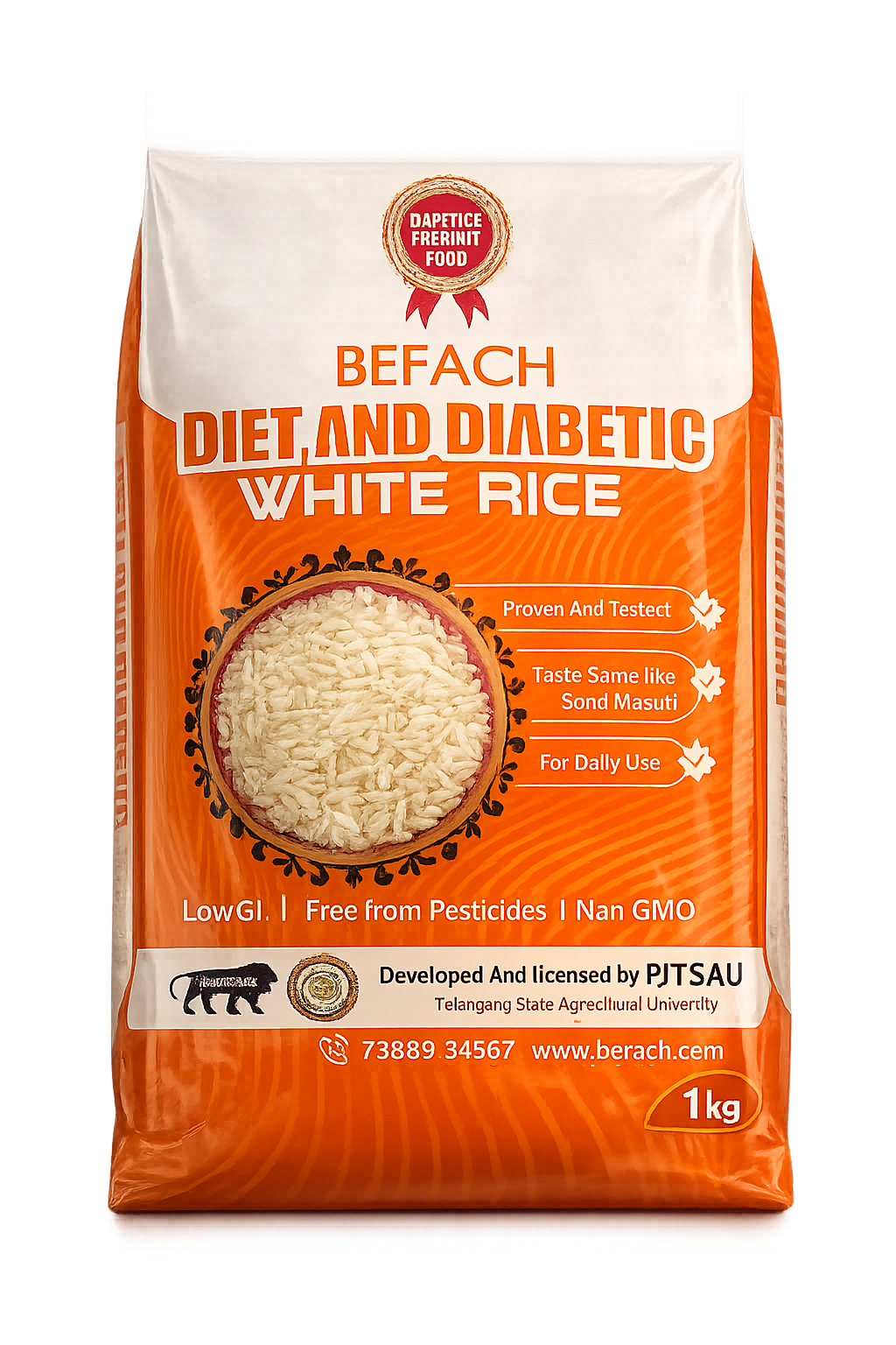 Befach Diet & Diabetic White Rice 1 kg pack of 2