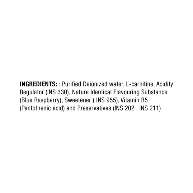 L-Carnitine 3000 mg Liquid - Blue Raspberry Flavour