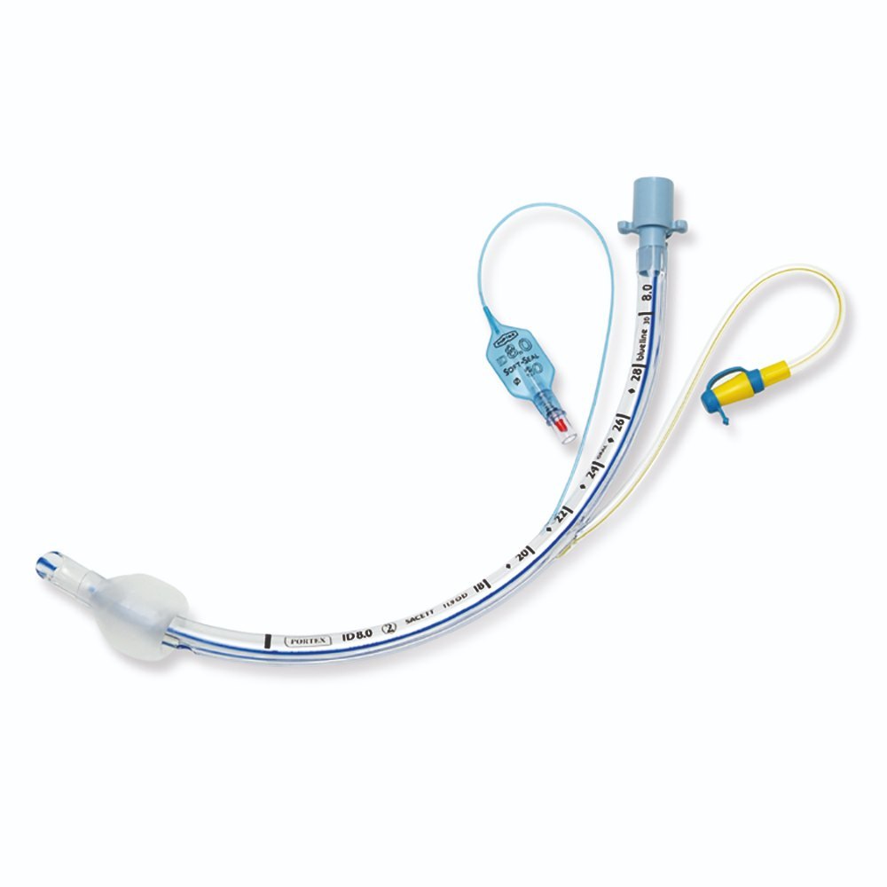 Import Tracheostomy Tube PU Cuff Size 8, Non-Sterile, Bulk Pack