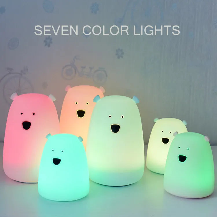 OEM logo customized wholesale price silicone led night light Cartoon Baby Nursery Lamp Breathing touch/silicone night light