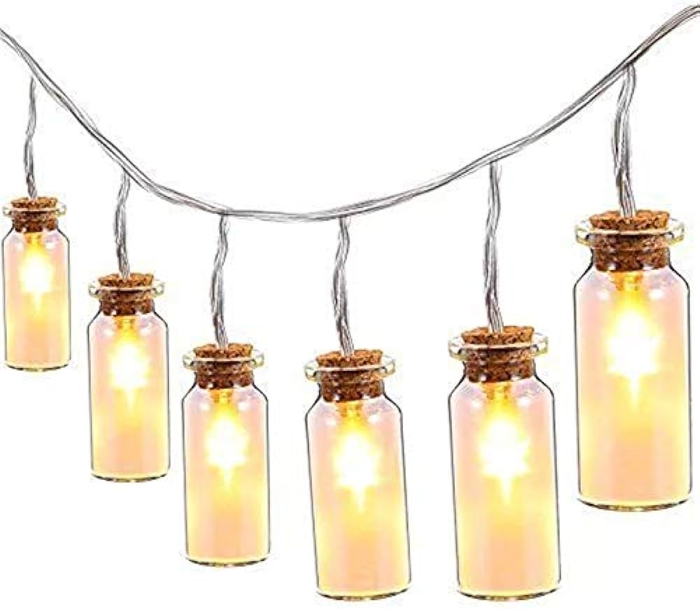 LED String Fairy Starry Light with Transparent Glass Wishing Bottle