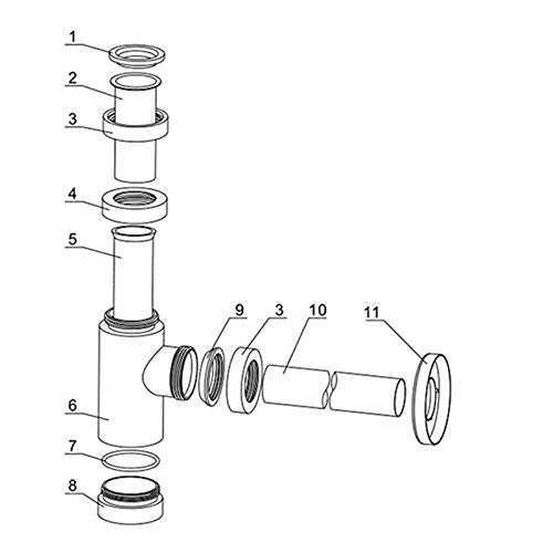 Stainless Steel Bottle Trap with Outlet Pipe